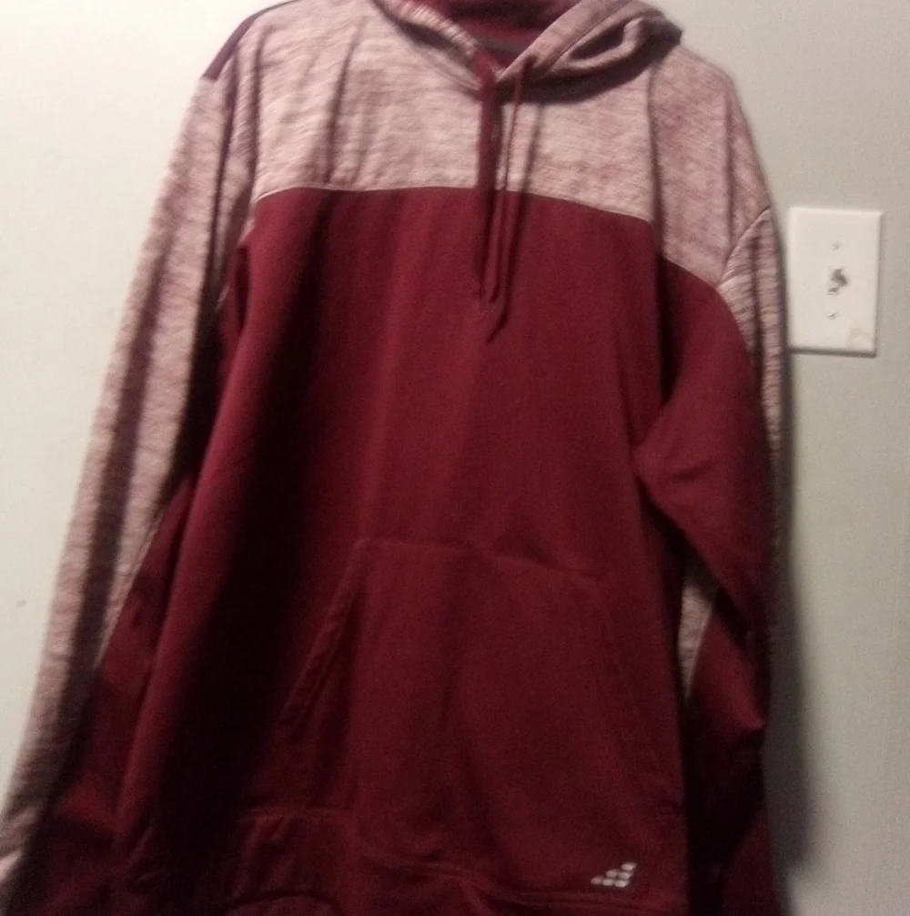 Bcg men's long sleeve burgundy hoodie. Size 2XL